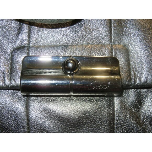 COACH 2011 Kristin Metallic Pewter Leather Front Flap Satchel Hobo Handbag 16814 - Picture 5 of 14